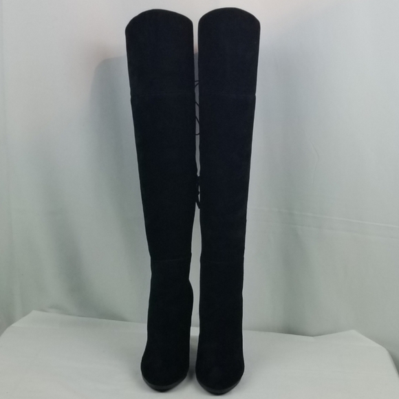 Stuart Weitzman Black Suede Over The Knee Boots 8 - Picture 3 of 9